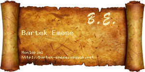 Bartek Emese névjegykártya